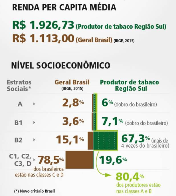 Pesquisa da UFRGS aponta que produtor de tabaco tem renda bem acima da média brasileira