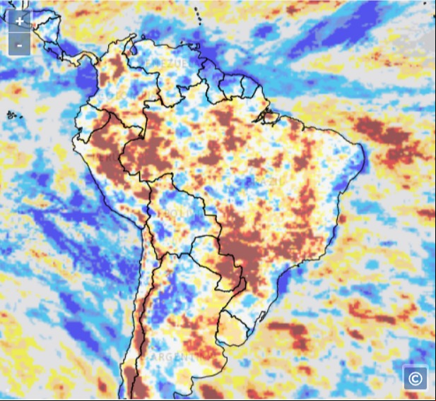 Monitor de seca para o Brasil do Climate Prediction Center (C)/NOAA - Fonte: C