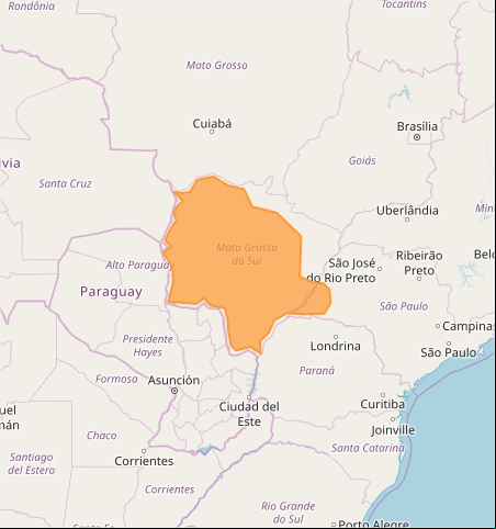 Mapa das áreas com alerta de tempestade nesta 6ª feira - Fonte: Inmet