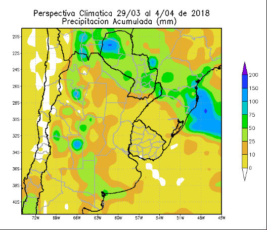 Chuvas acumuladas na Argentina