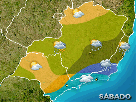 Previsão do tempo para o Sudeste do Brasil - sábado