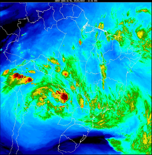Satélite para todo o Brasil nesta 4ª feira - Fonte: Inmet
